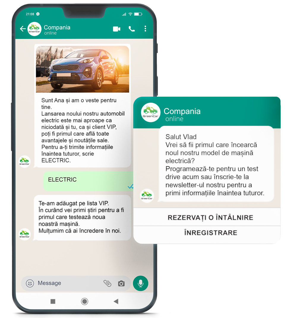 Serviciu pentru clienți business prin WhatsApp